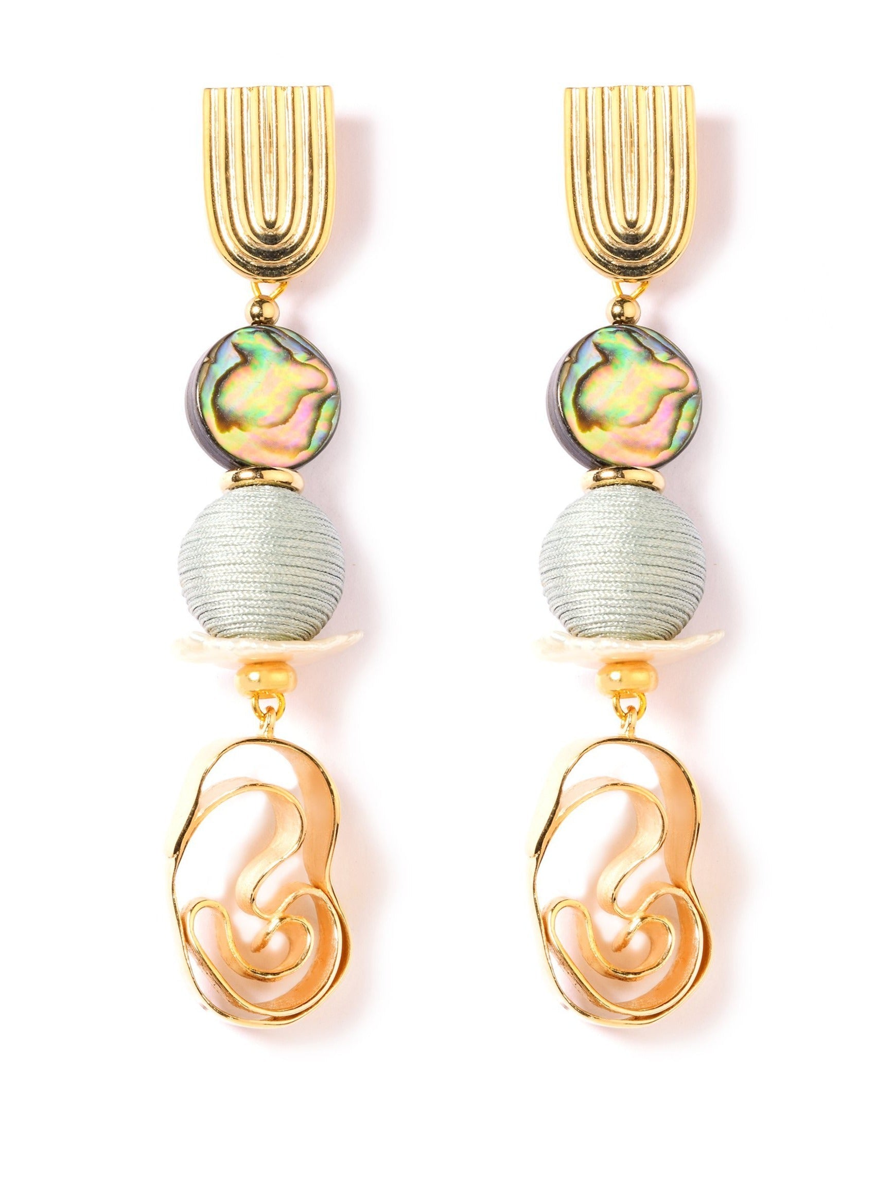 End of the Rainbow Abalone Dangle Earrings