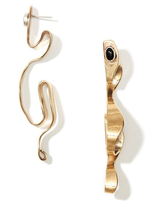 Flowing Black Agate Earrings