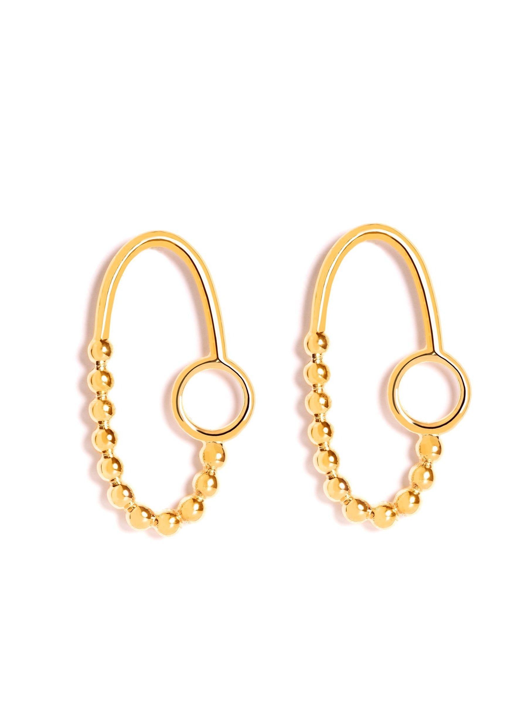 Beaded Oval Earrings with a Hoop