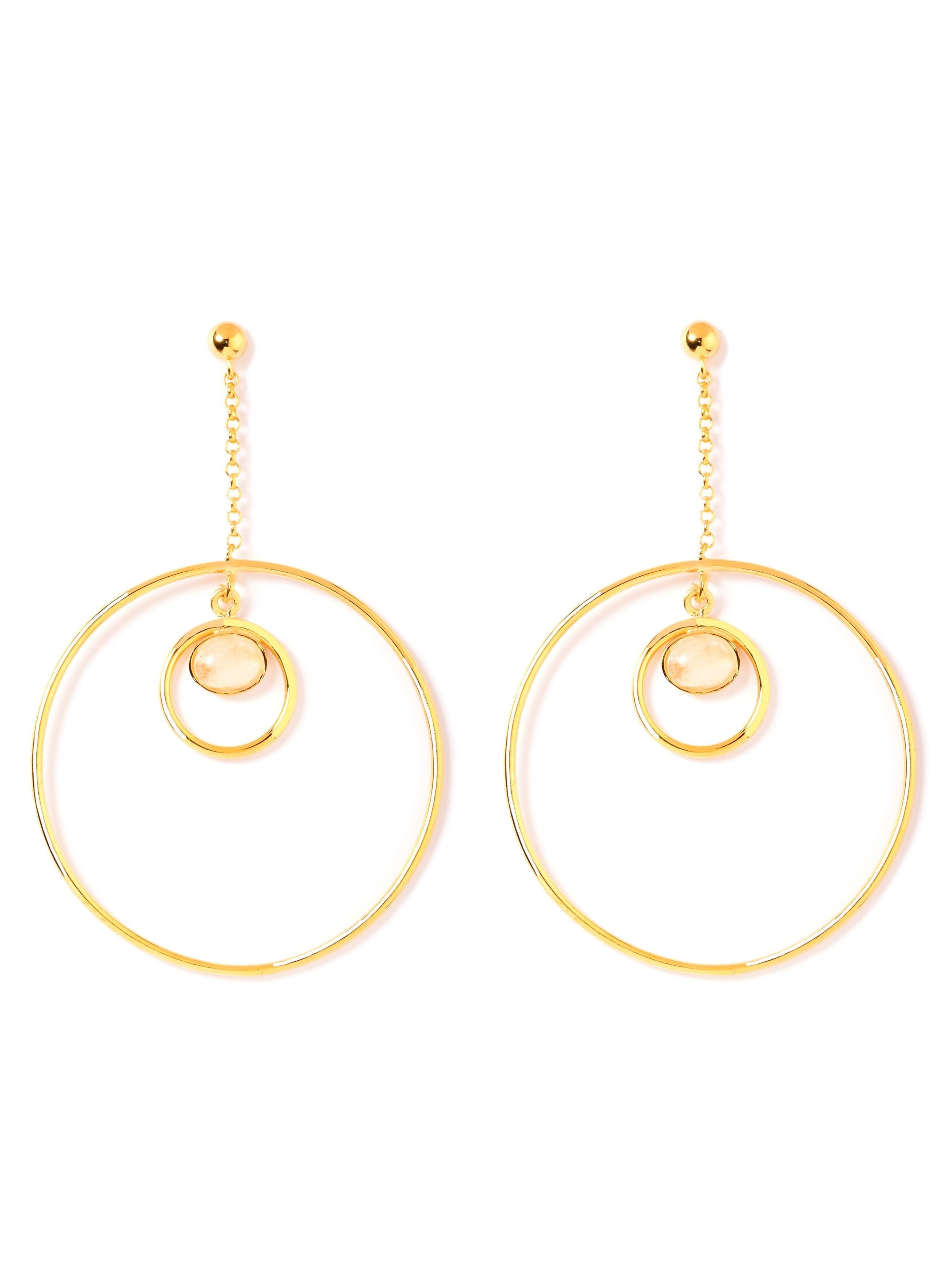 Golden O! Dangle Earrings