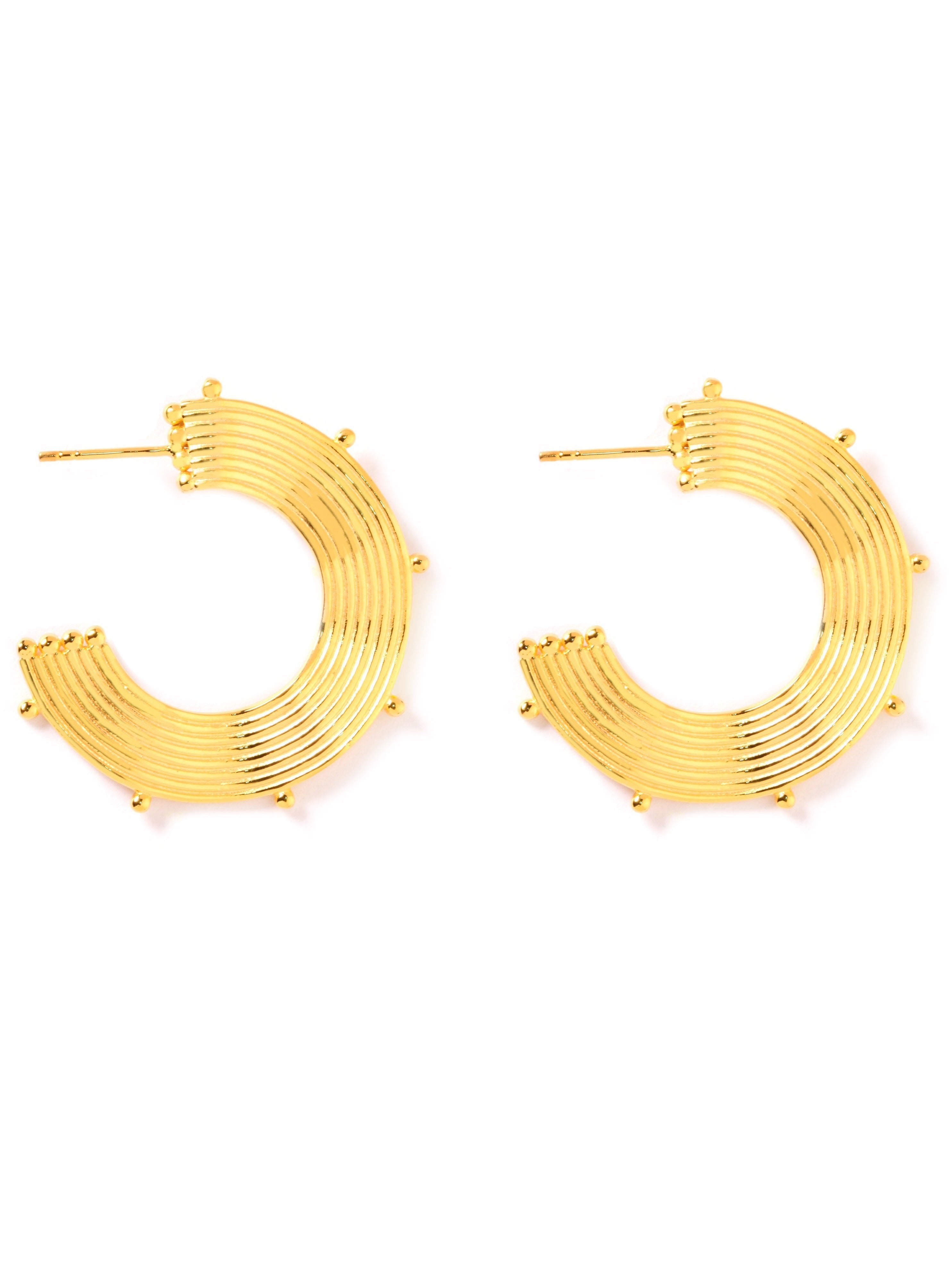 Golden Half-Moon Hoop Earrings