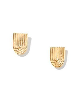 Solid Ellipse Stud Earrings