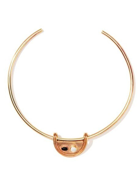 Mother of Pearl & Black Agate Pendant Choker