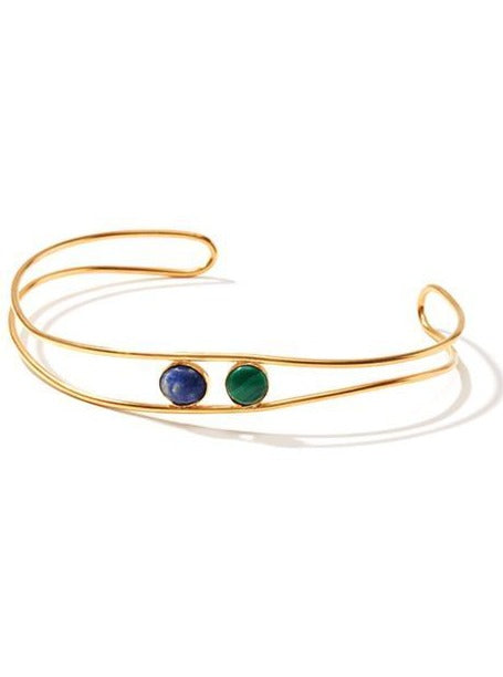 Lapis Lazuli & Green Malachite Contoured Choker