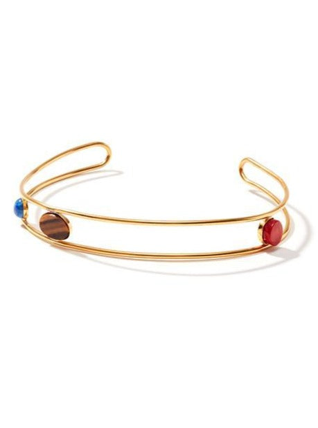 Genuine Gemstone Contoured Choker