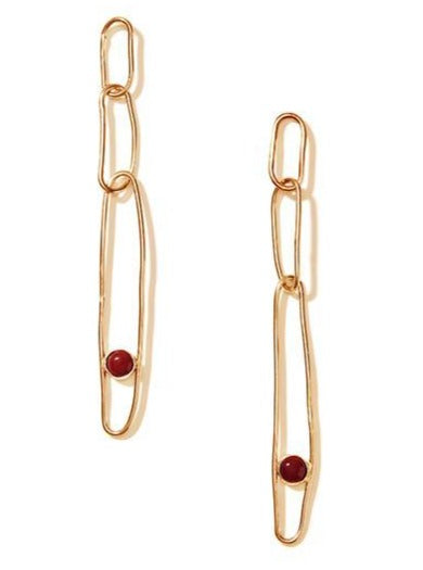 Long Links Gemstone Earrings