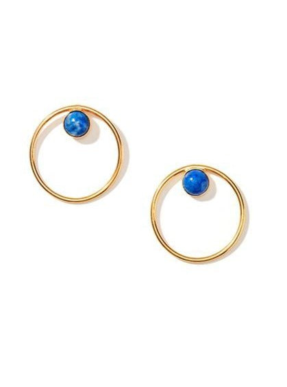 Lapis Lazuli Circle Earrings