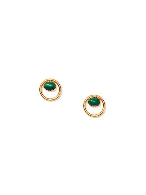 Malachite Circle Stud Earrings