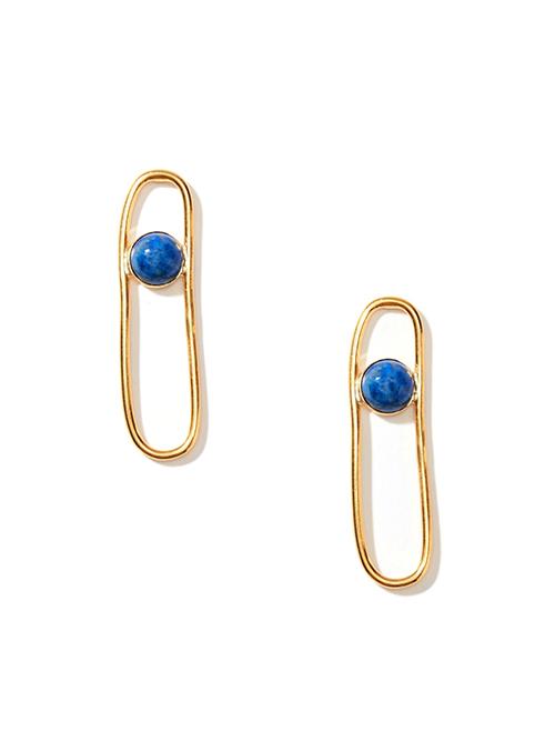 Lapis Asymmetric Drop Earrings