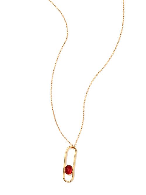 Red Carnelian Ellipse Pendant