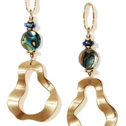 Abalone & Gemstone Tidal Earrings