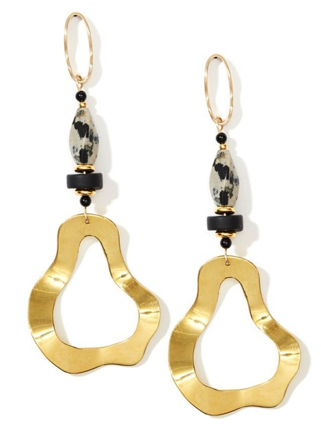 Dalmatian Agate Tidal Earrings