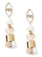Pearl Waterdrop Tassel Earrings