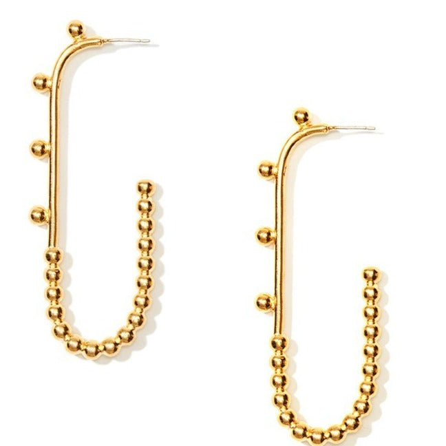 Beaded Hook Stud Earrings