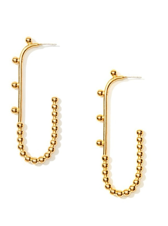 Beaded Hook Stud Earrings