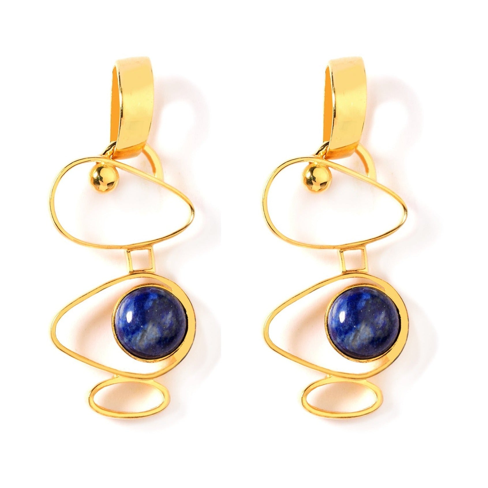 Soulful Blue Onyx Dangle Earrings