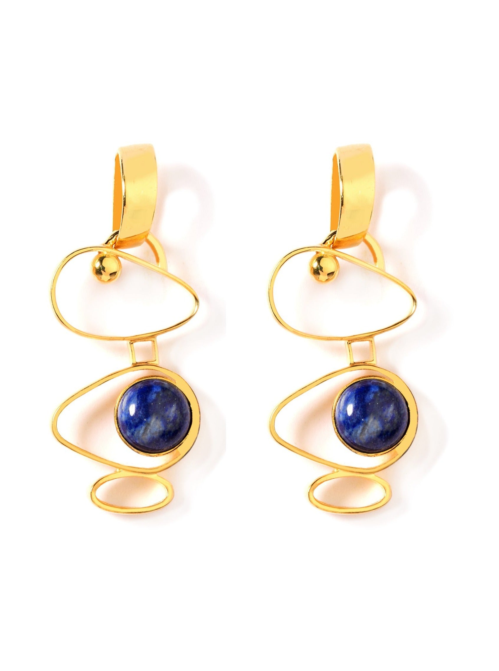Soulful Blue Onyx Dangle Earrings