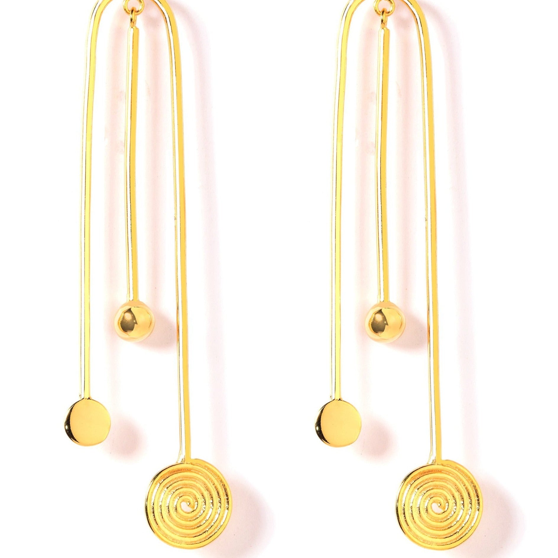 Spiral & Sphere Dangle Earrings
