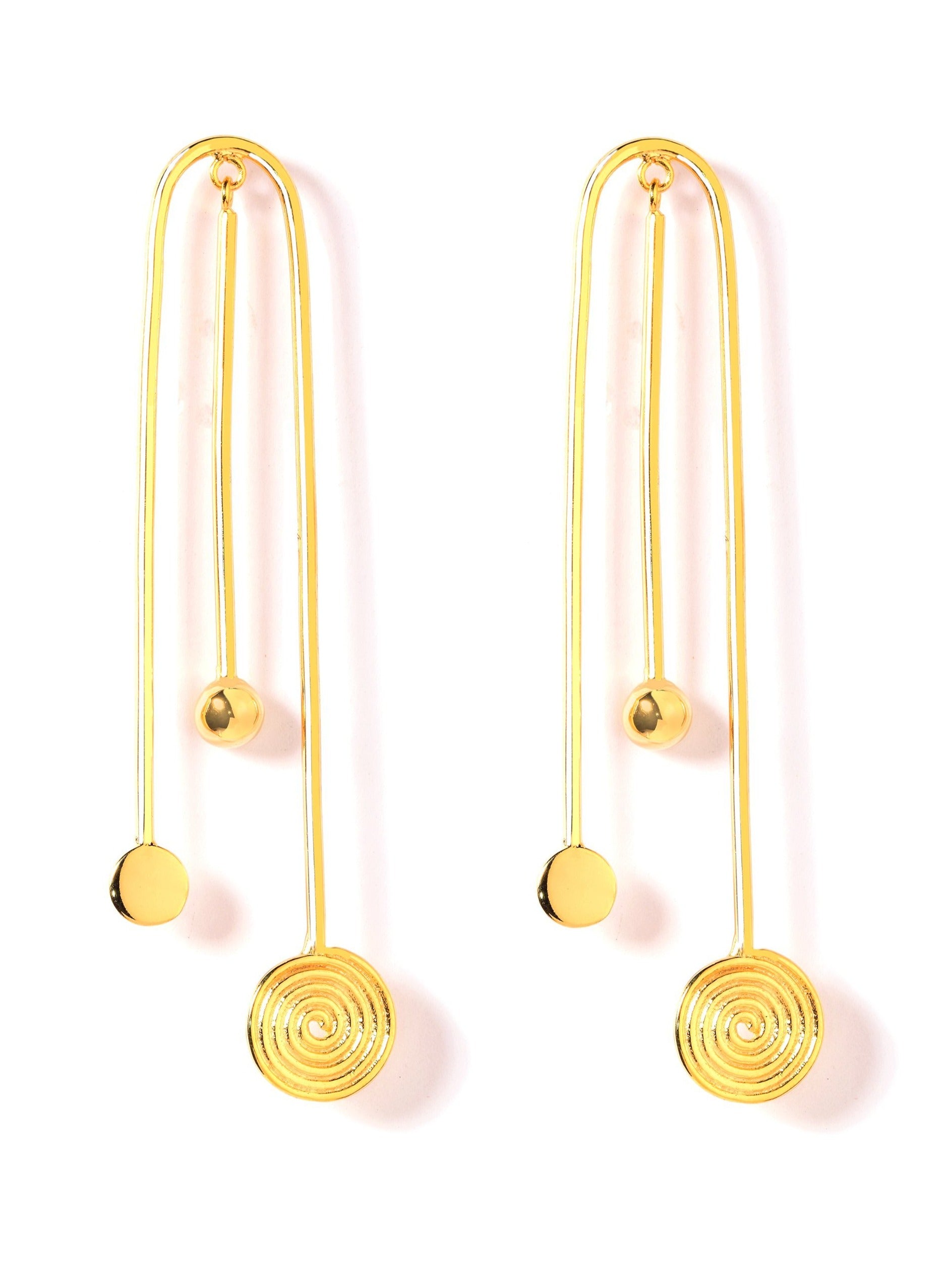 Spiral & Sphere Dangle Earrings