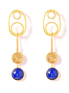Golden Oval Dangle Earrings