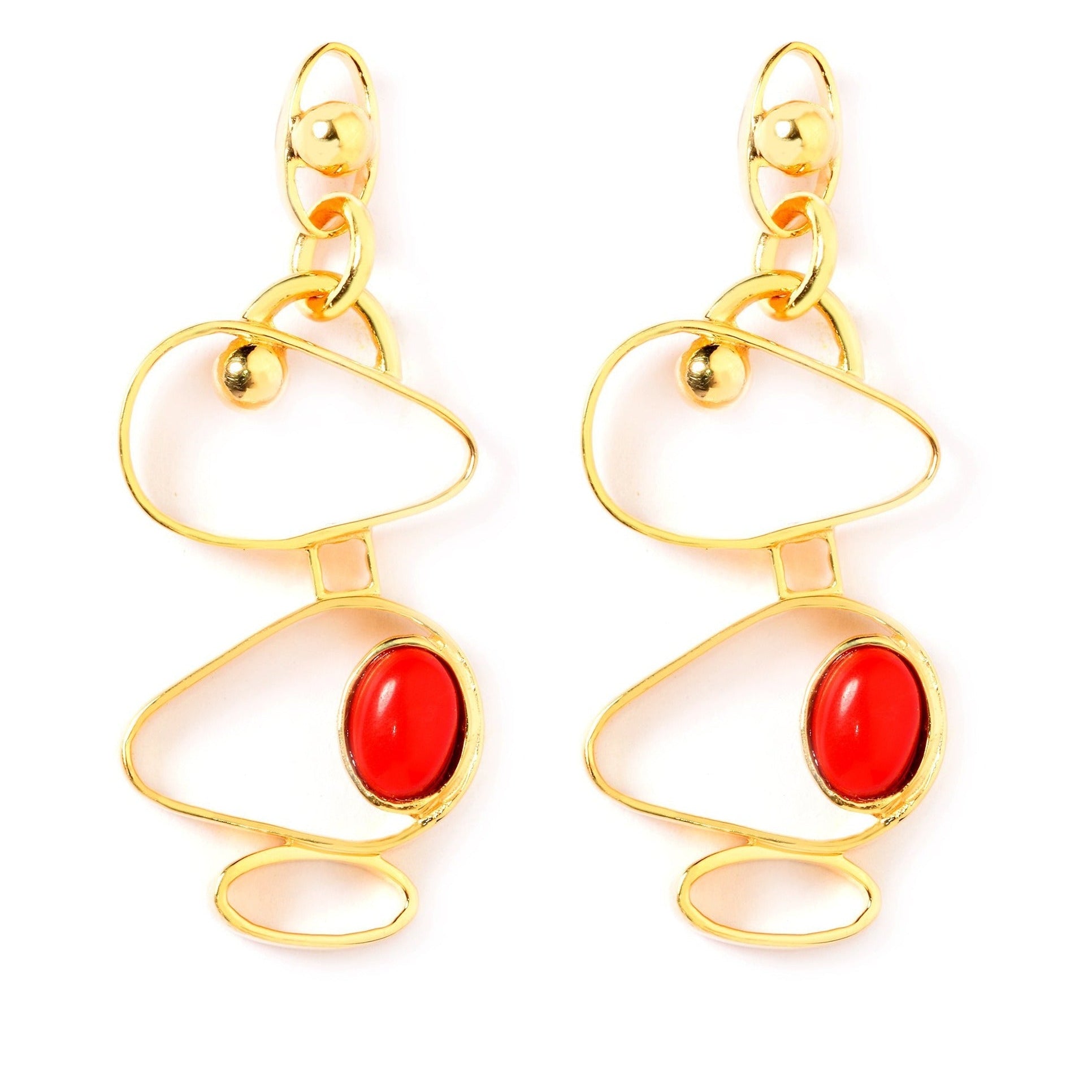 Soulful Red Onyx Dangle Earrings