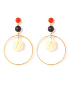 Golden O! with Coral Dangle Earrings