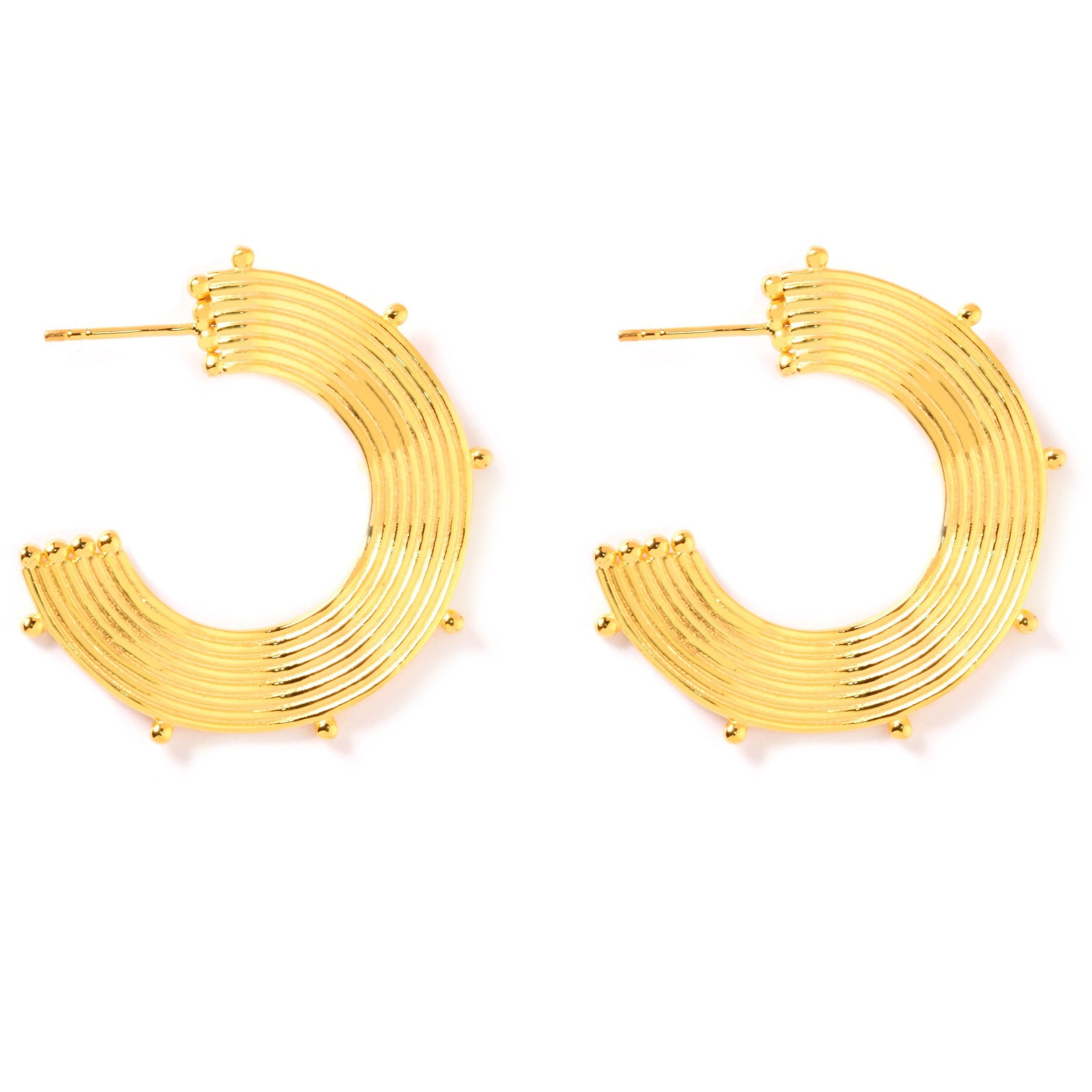 Golden Half-Moon Hoop Earrings
