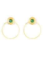 Springtime Green Golden Hoop Earrings
