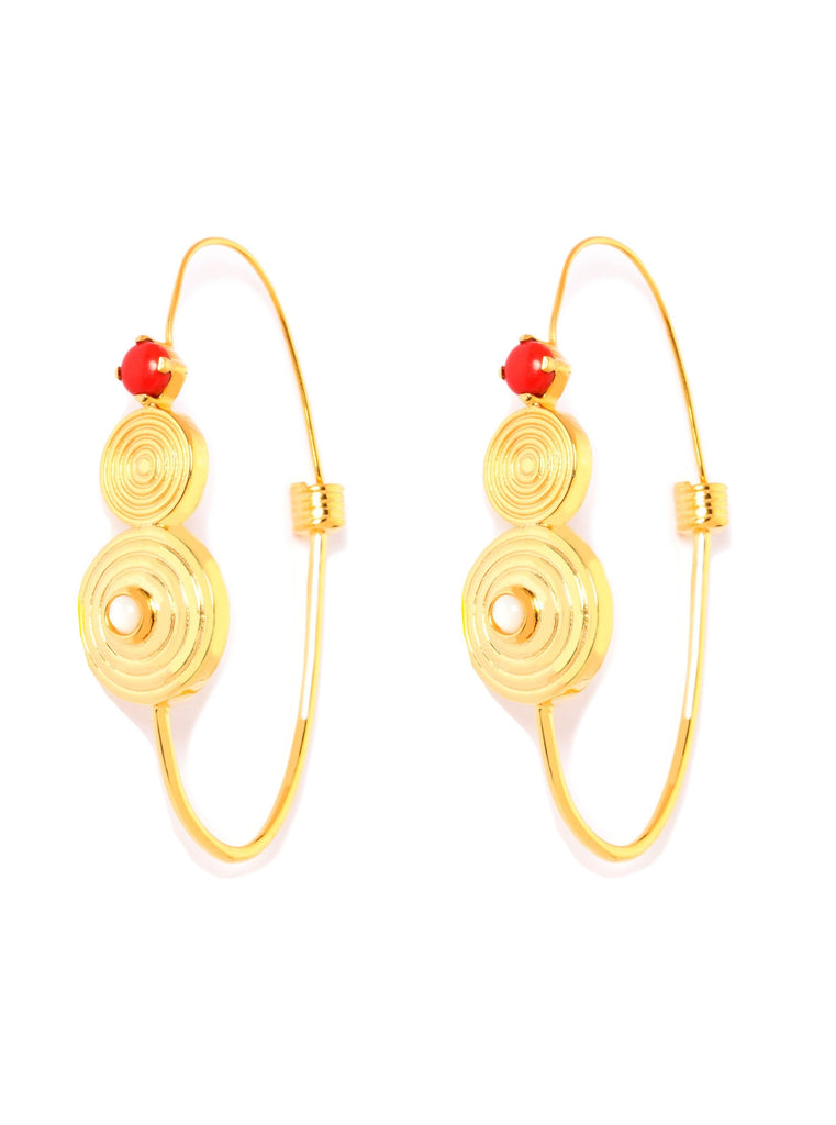 Red Rays of Golden Sunshine Hook Earrings