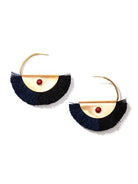 Crescent Silk Fringe Earrings