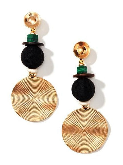 Gold Spiral Dangle Earrings