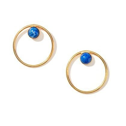 Lapis Lazuli Circle Earrings